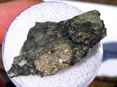 1.37 grams Touat 005 lunar Meteorite 29mm part slice ''the stained glass Lunar''