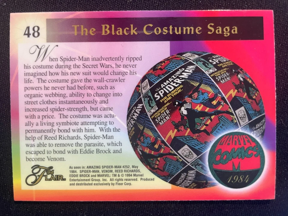 THE BLACK COSTUME 1994 Flair Marvel Annual #48 - Image 2 of 2