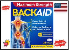 Backaid Maximum Strength Backache  Sciatica Pain Relief Caplets, 28 Count