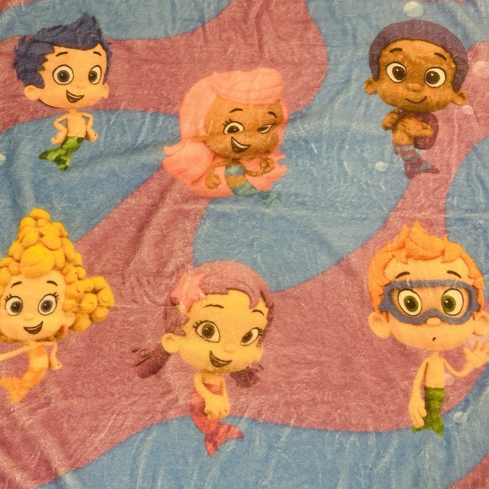 Manta azul Bubble Guppies Nickelodeon ropa de cama suave para niños pequeños Foto 2 de 4