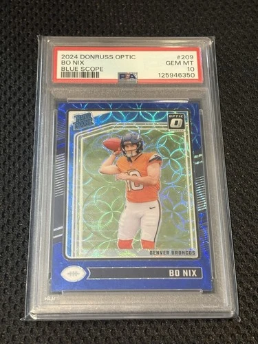 2024 Donruss Optic Bo Nix Blue Scope PSA 10