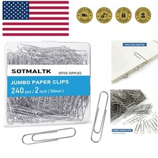 Jumbo Paper Clips, 240pcs 2 Inch Large Silver Paper Clip, Big PaperClips for ...