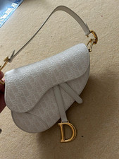Dior Saddle Schultertasche Weiß