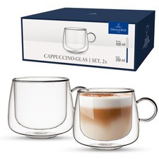 Villeroy & Boch Artesano Hot & Cold Beverages Cappuccino Glass Set 2 14.5oz