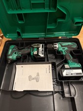 Hitachi KC18DGL 18V Cordless Li-Ion Driver Drill & Impact Driver Combo Kit 