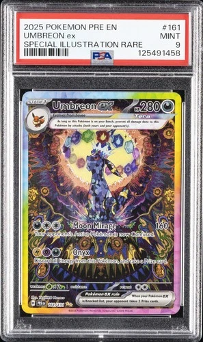 2025 POKEMON PRE EN-PRISMATIC EVOLUTIONS #161 UMBREON EX PSA 9