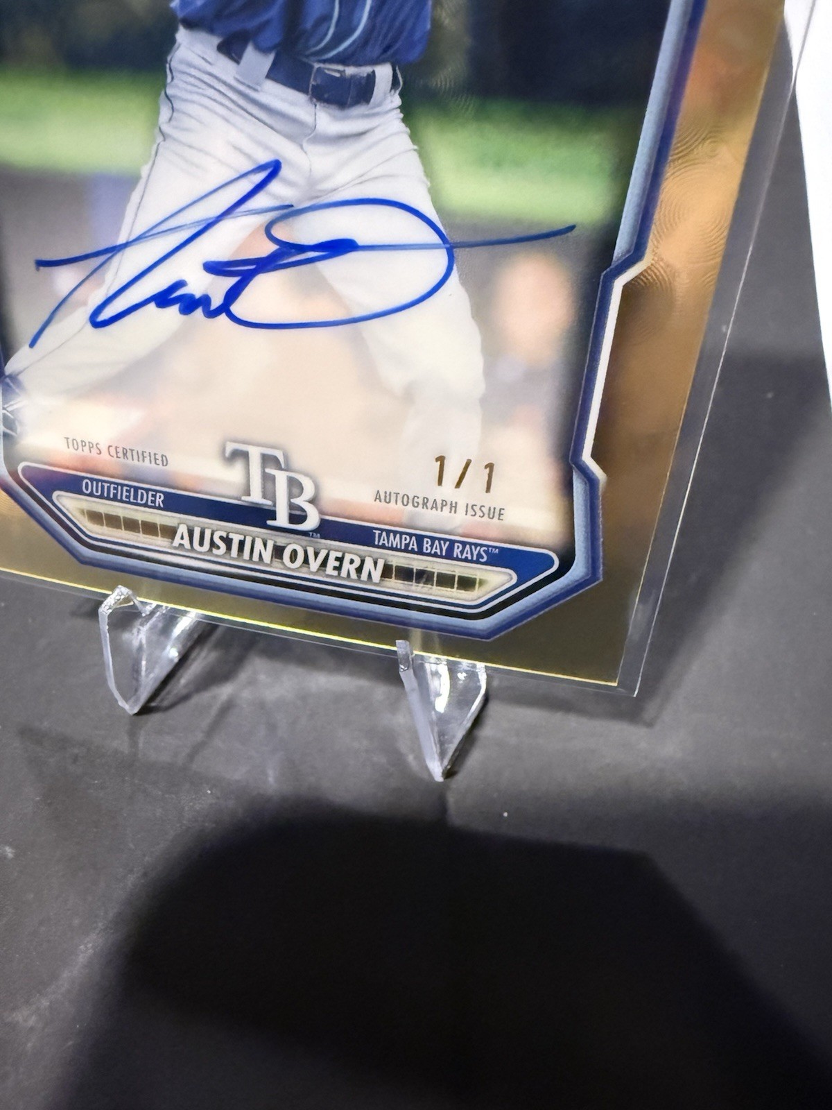 2026 Bowman Chrome Rays OF Austin Overn Auto Superfractor 1/1 1st #CPA-AO view 5