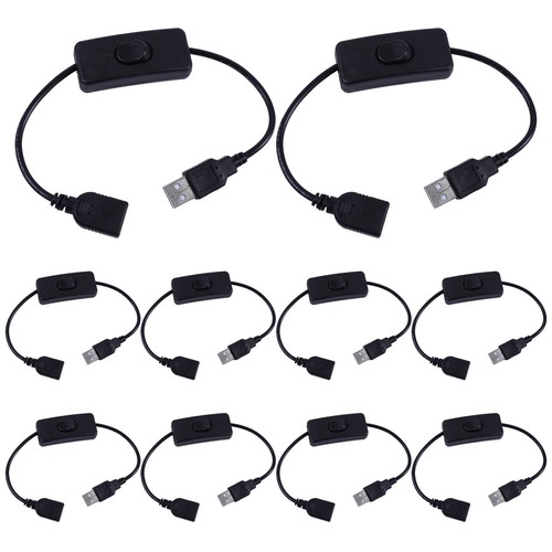 Convenient On Off Switch USB Cable 30 cm Extension Cable Male to Female ...