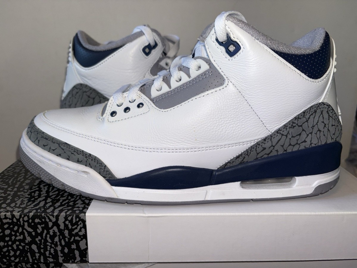 Nike Air Jordan 3 Retro Midnight Navy, Size 9.5, CT8532-140 | eBay