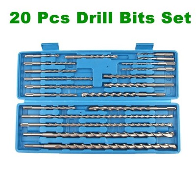 20PC Rotary Hammer Drill Bit Set SDS Plus Carbide Tip Masonry Concrete Drill Bit