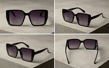 Luxury Square Sunglasses Women Black New