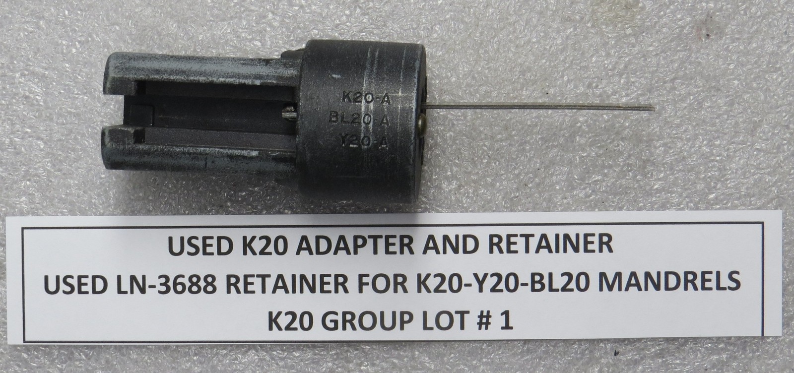 SUNNEN K20-Y20-BL20 TOOLING - ADAPTERS - STONE RETAINERS - WEDGES - NEW & USED