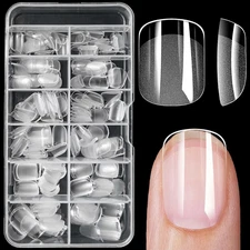 240Pc Extra Short Square Fake Nails Tips Clear Press on Nails Short Nail Tips XS
