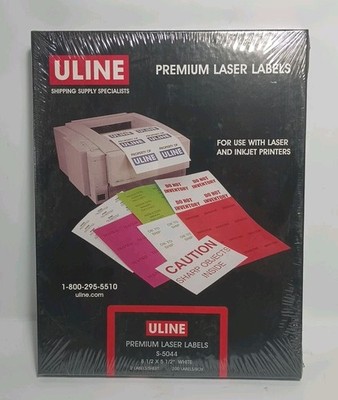 Uline 200 Premium Laser Labels S-5044 8 1/2 x ''5  1/2  White  Laser or Inkjet