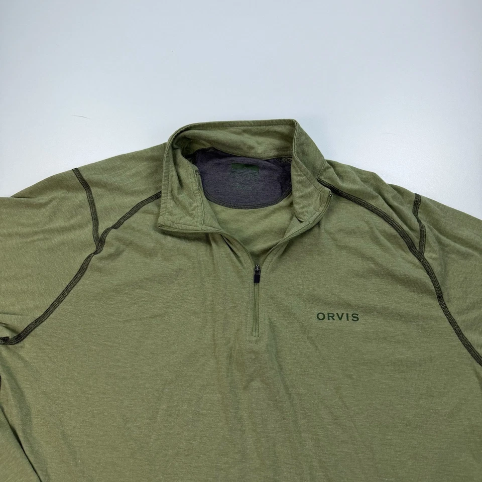 Camisa Pullover Orvis 1/4 Cremallera Para Hombre Grande Verde Ligera Elastizada Informal Foto 2 de 4