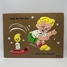SIFO - Vintage Wood Puzzle - Jack be Nimble - Wooden Preschool Toddler Jigsaw