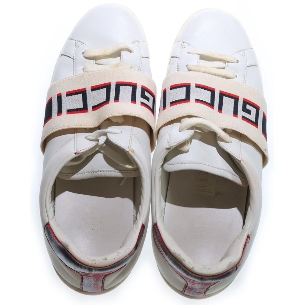 Gucci Logo Line Leather Low-Top Sneakers White Model 523469 Size 7.5 US 8 Men thumbnail 19