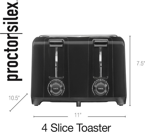 Auto Shut-Off Stylish 4 Slice Toaster for Bagels, with Removable Crumb Tray - Picture 10 of 12