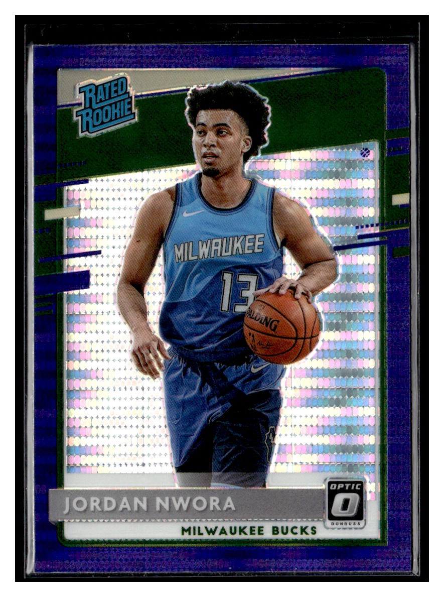 2020-21 Donruss Optic #189 Jordan Nwora Purple RC Milwaukee Bucks