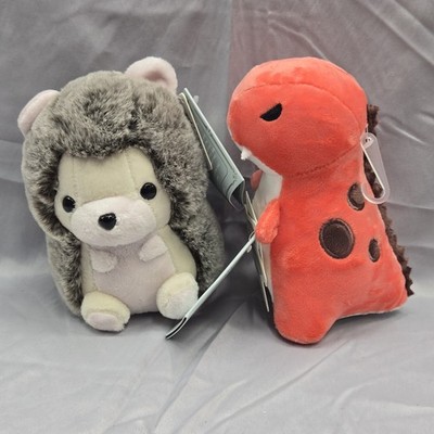 6'' Bellzi Plush Hedgi the Hedgehog Stuffed Animal Mini & Rexxi Red Dinosaur