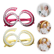 Multi Color Reusable 60 Birthday Eyeglasses Funny Photo Booth Props for Parties
