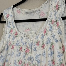Vintage Large White Floral Rose Lace Cottage Dainty Coquette Feminine Midi Dress