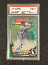 Oscar Colas 2022 Bowman Chrome 1st Auto Green Refractor /99 PSA 10 White Sox 