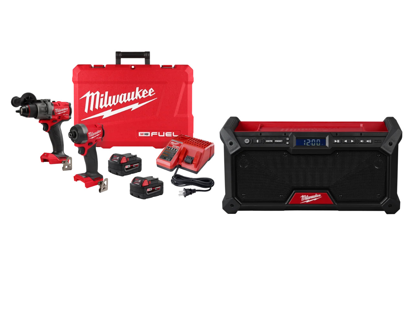 Milwaukee 3697-22Radio M18 FUEL 18V 2-Tool Combo Kit w/ M18 Radio