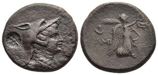 FITZ PONTOS AE AMISOS TIME OF MITHRADATES VI HEAD OF AMAZON NIKE WREATH @NON1834