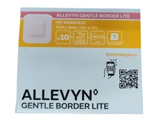 Smith+Nephew ALLEVYN Gentle Border Lite Wound Dressing, 2" X 2" Box of 10