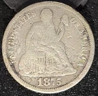 1875 P Philadelphia Mint Liberty Seated Dime