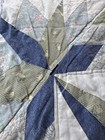 Patchwork Quilt Bedspread Full Queen Denim Look Blue Green White Star Cottage — photo 6