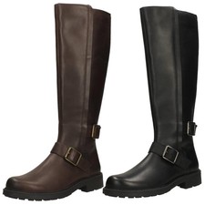 Donna Clarks Fibbia Dettaglio Stivali Alti Al Ginocchio Orinoco2 Altezza
