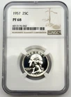 1957 Washington Silver Proof Quarter 25C NGC PF68 PR68 US 90% Coin BM1