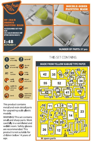 Clear Prop Accessories CPA48011 - 1:48 OV-10 A/D Bronko Double-Sided Painting Ma-image