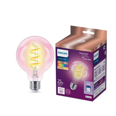Philips Smart 40W Clear Color Filament G25 1P: LED Light Bulb, Dimmable,