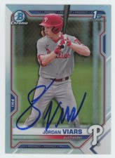 2021 Bowman Draft Chrome Refractor Jordan Viars Auto Phillies #BDC-132 COA 1st