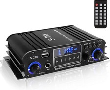 4 Channel Bluetooth 5.0 Stereo Amplifier, 50Wx4 HiFi Power Amp, 1200W USB/SD/FM