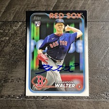 Brandon Walter Signed IP Auto 2024 Topps #193 RC RED SOX Rookie baseball card AU. rookie card picture