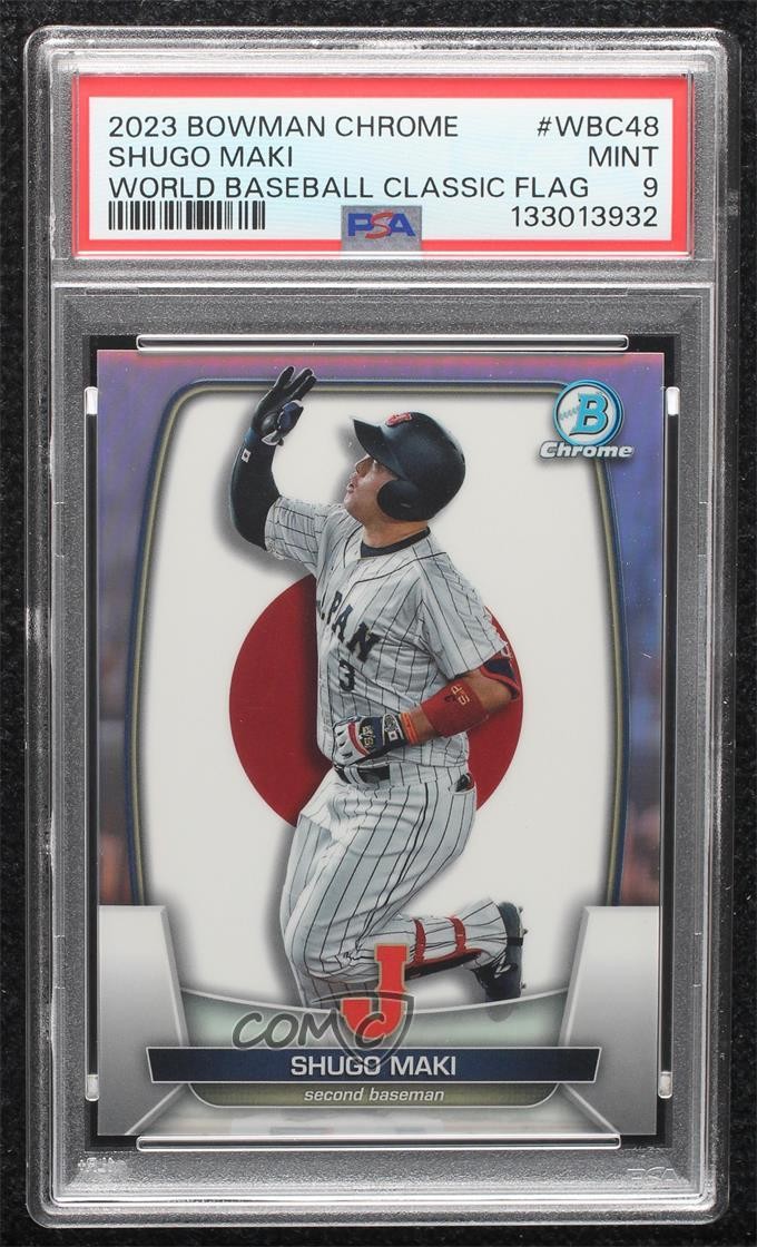 2023 Bowman Chrome WBC Flag Variations Refractor /499 Shugo Maki PSA 9 MINT 0g6d