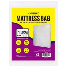 King/Cal King Mattress Bag for Moving and Storage, Waterproof Plastic Mattres...