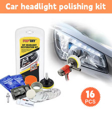 16pcs Headlight Restoration Kit Lens Repair Polishing Cleaner Tools
