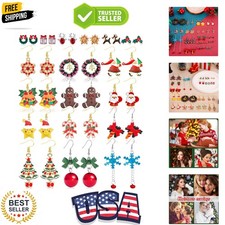 23 Pairs Christmas Earrings for Women Xmas Holiday Dangle Earrings Christmas ...