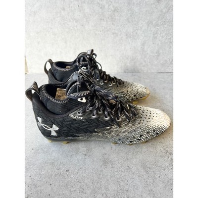 Under Armour Clone Blur Mens 8 Football Cleats Black White Low Top