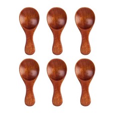 6 PCS 3.2" Mini Wood Spoons Set Wooden Teaspoons for Tea Bath Salt Coffee