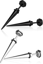 Orecchini in Acciaio Inossidabile, Finti Dilatatori, Ipoallergenici, per Uomo E 