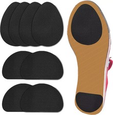 Non-Slip Shoe Pads, Black, 4 Pairs, Self-Adhesive Rubber Sole Protector for Man