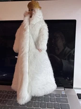 Vintage Barbie’s Faux Fur Coat Shimmering Silver Strapless Gown 1960s NO DOLL