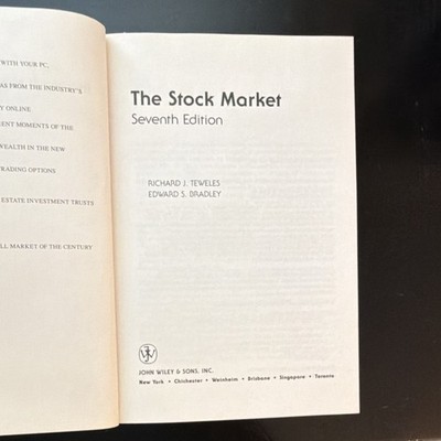 John Wiley & Sons The Stock Market Seventh Edition by Teweles & Bradley, Hardco 