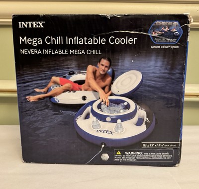 Intex Mega Chill Inflatable Floating 35in Beverage Cooler Float Lake Camp NEW